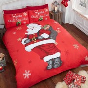 Santa Stop Here Father Christmas Duvet Cover Bedding Sets 